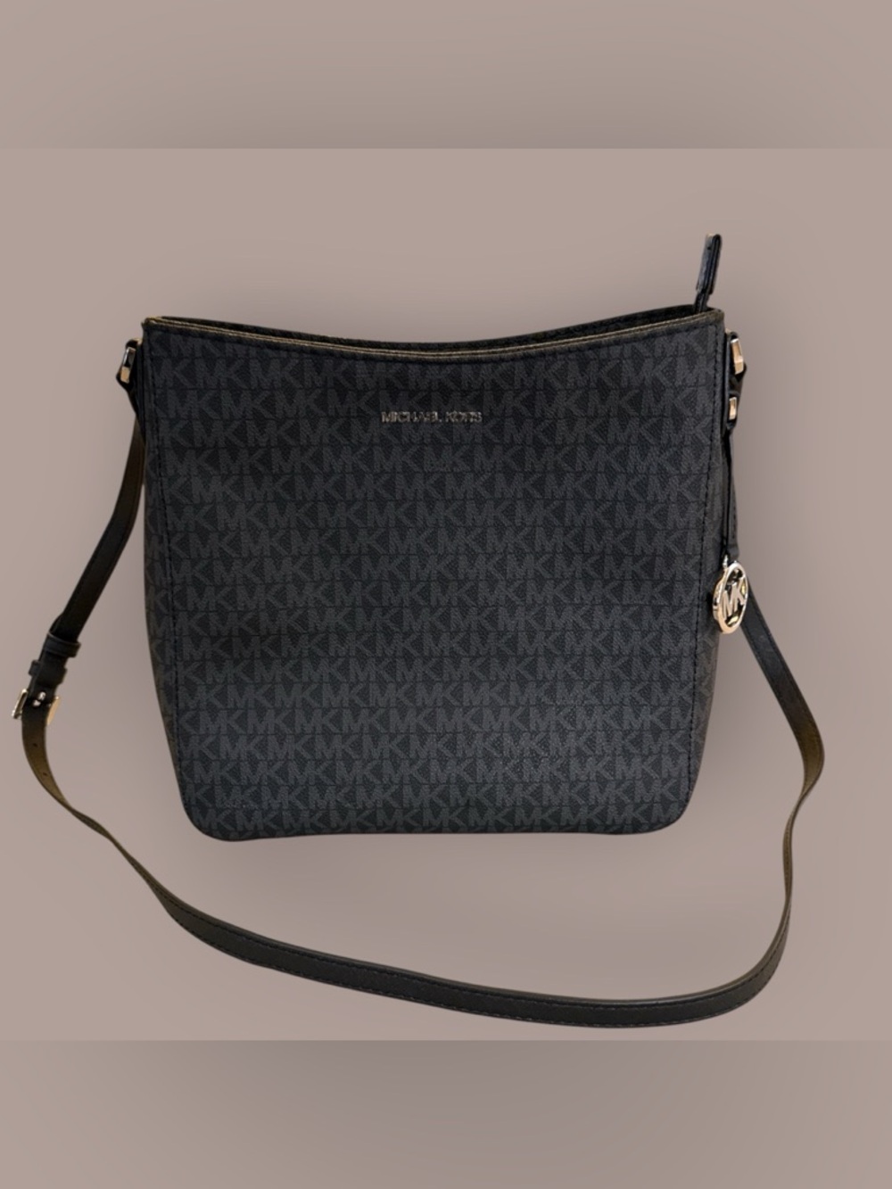 Michael Kors Messenger Crossbody Bag Black Jet Set Travel Large Logo